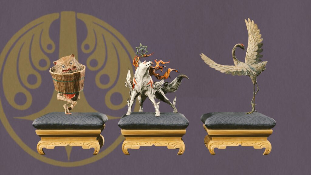 Cuillier en porcelaine, figurine de chien élégant, sculpture d'oiseau grue en métal, décoration artistique de style japonais, décor d'artisanat traditionnel pour collection ou décoration intérieure.