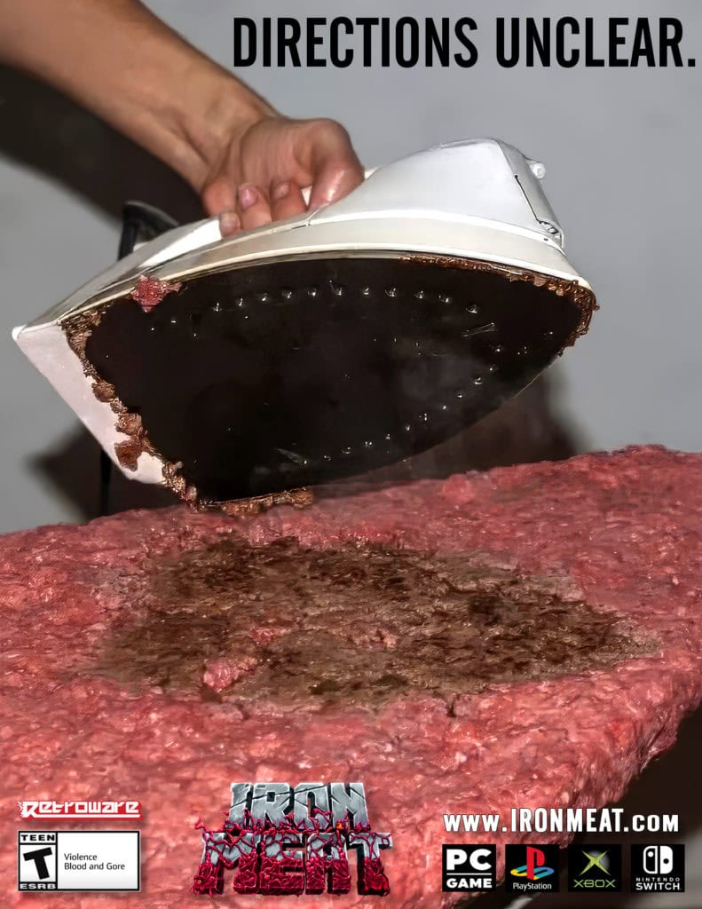 Armure d'entraînement en fer, avec des graisses de viande, évoquant un contexte de jeu vidéo Iron Meat.