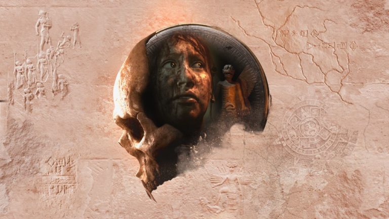 Ancien crâne avec visage d'enfant et décor mystérieux d'artefacts, évoquant l'exploration archéologique et les énigmes historiques.