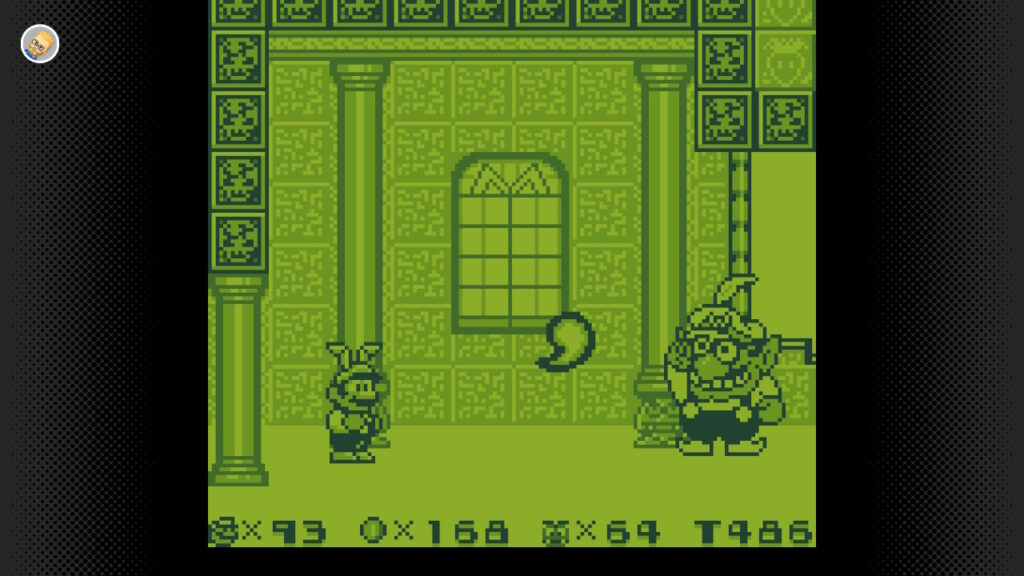 Pixel art rétro vieux jeu vidéo de guerre de monstres dans un bâtiment en pierre avec fenêtres.