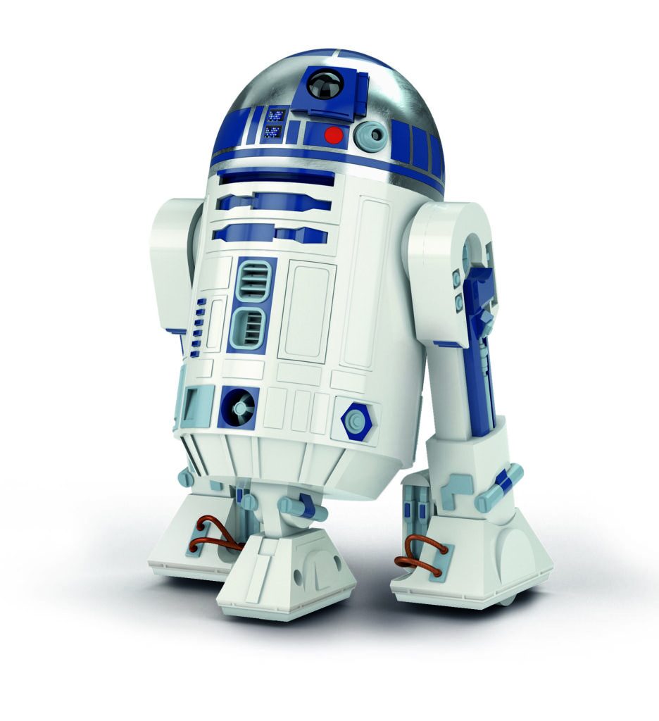 R2. Variante d'une figurine robot Star Wars R2-D2 avec détails colorés bleus, blancs et gris, symbolisant la passion pour les jeux vidéo et la culture geek sur Air-Gaming.