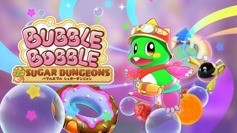 Bubble Bubble SUGAR DUNGEONS, jeu de puzzle kawaii avec dragon mignon, bonbons colorés et univers fantastique, parfait pour les amateurs de jeux d’aventure et de plateformes pour enfants.