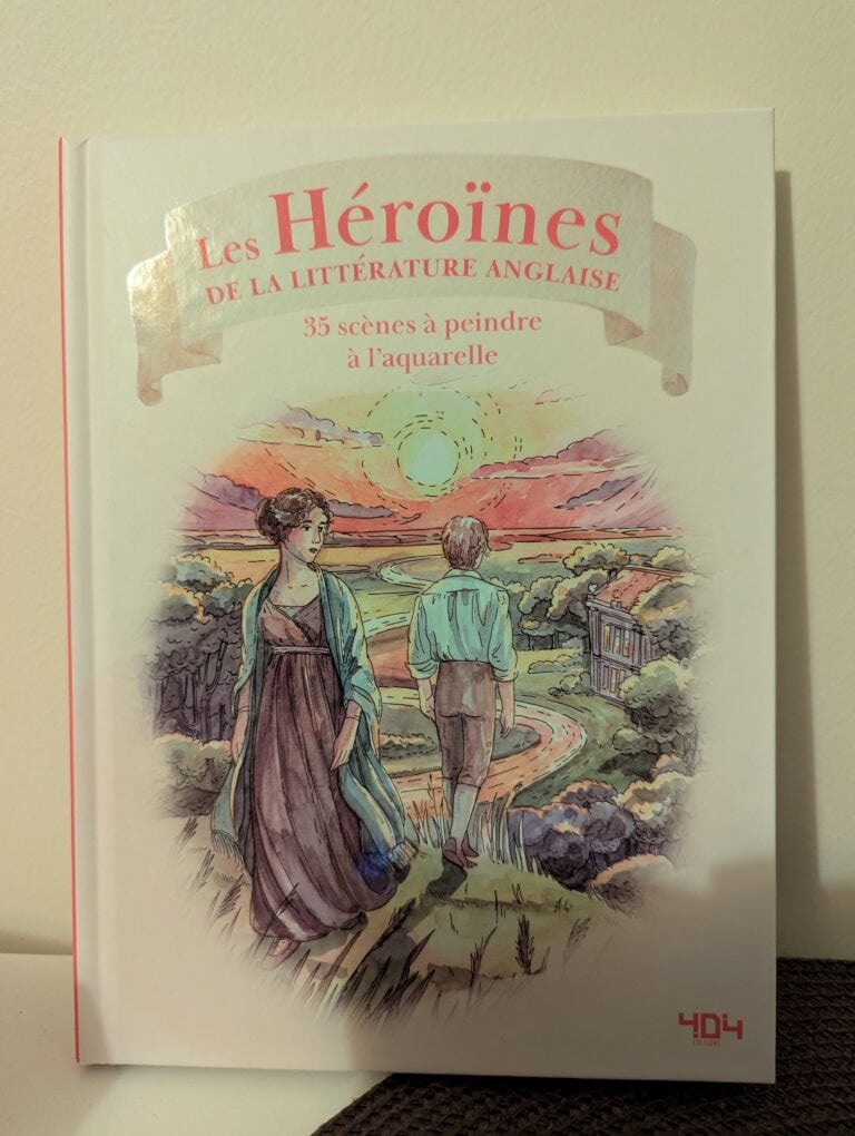 Couverture du livre illustrée avec deux personnages féminins et un paysage au coucher de soleil.