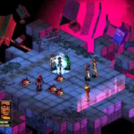 Une scène de combat dynamique dans un environnement numérique cyberpunk.