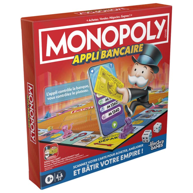 Jeu Monopoly Banque Appli Bancaire avec contrôle de la banque via smartphone, pour achat, vente, négociation, et gains rapides. Idéal pour divertir et éduquer sur la gestion financière.