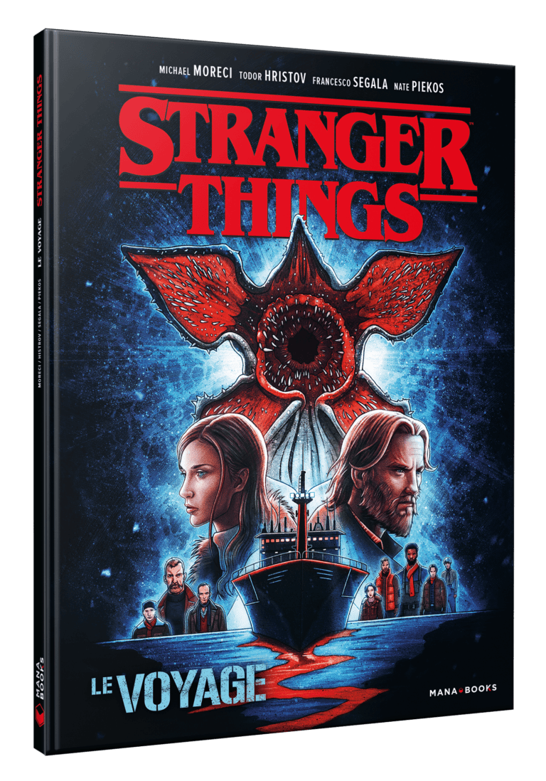 Une image du jeu vidéo Stranger Things basé sur la série télé, avec des personnages emblématiques et un monstre redoutable. Adapté pour fans de jeux vidéo et séries fantastiques.