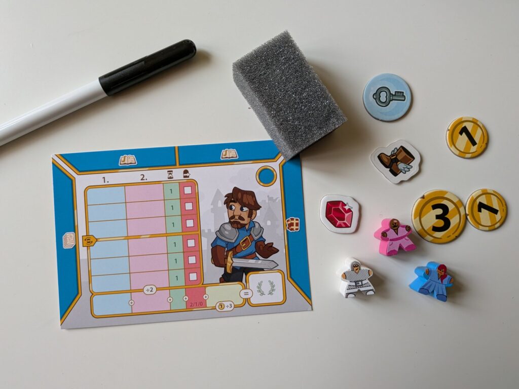 Jeu de société Map Masters avec plateau coloré, figurines, jetons et accessoires pour enfants, idéal pour développer la stratégie et la coordination.