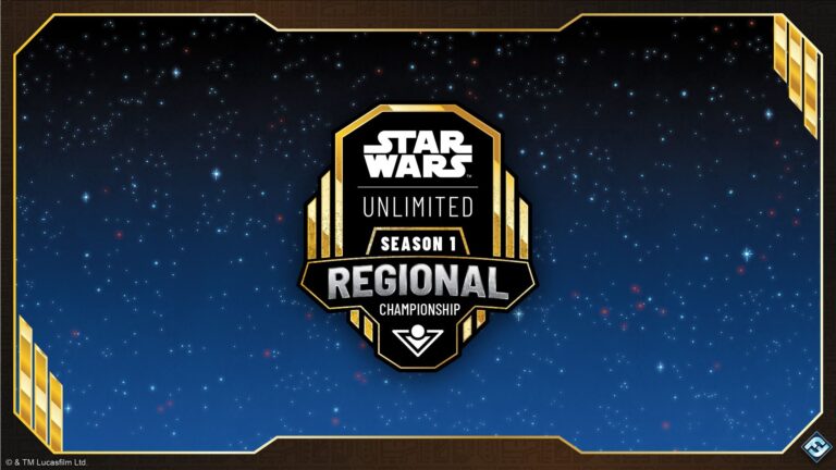 Affiche promotionnelle de Star Wars Unlimited pour le Regional de Milwaukee, mettant en avant la saison 1 et le championnat régional.