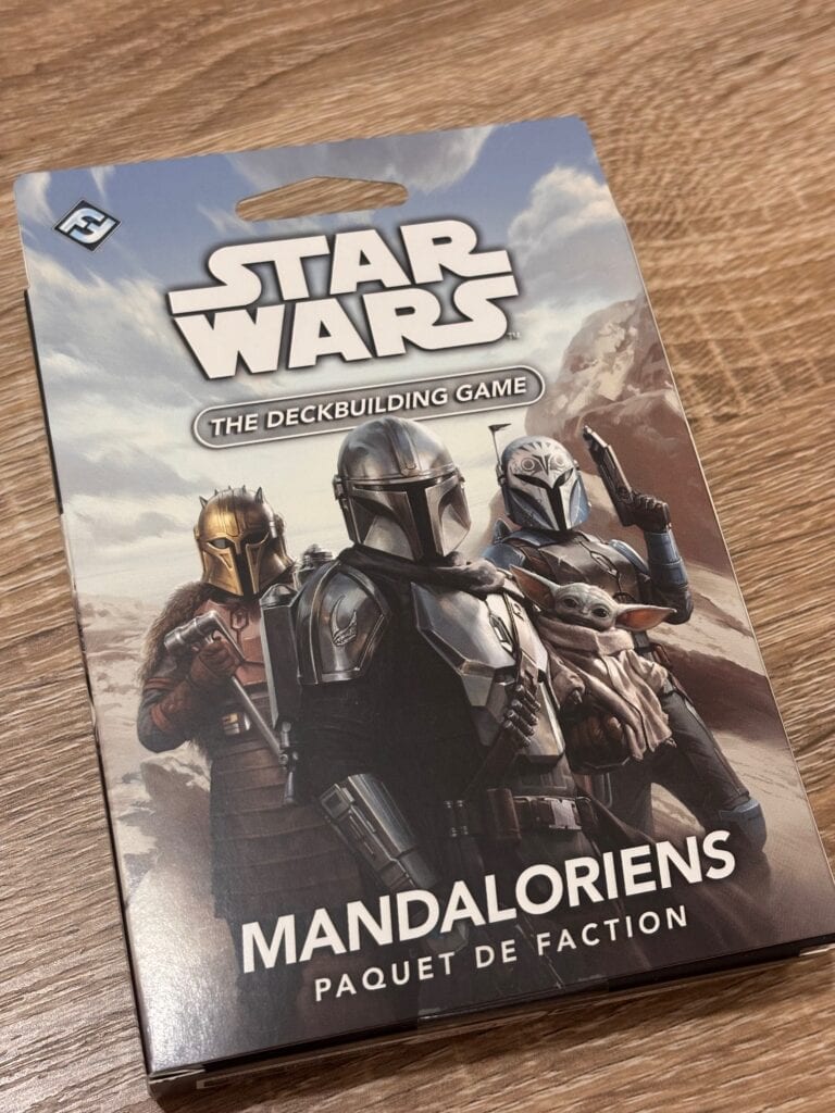 Mandalorians Star Wars deckbuilding game featuring Mandalorians with iconic armor and weapons, perfect for fans of Star Wars and strategic card games.
