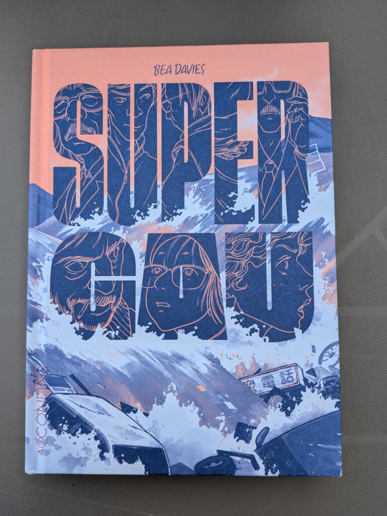 Couverture de la bande dessinée Super-GAU illustrant une scène dramatique avec des personnages et un accident de voiture, évoquant tension et suspense pour les amateurs de comics.