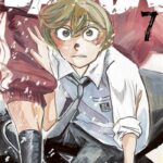 Une illustration de manga représentant un jeune garçon avec des lunettes, dans une pose dynamique, évoquant l'action et l'aventure, en lien avec la série SANDA tome 7.