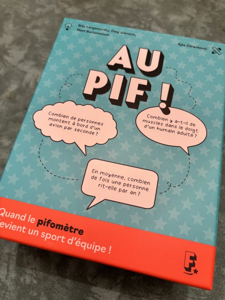Jeu de société éducatif "Au Pif" pour tester la culture générale et l'estimation.