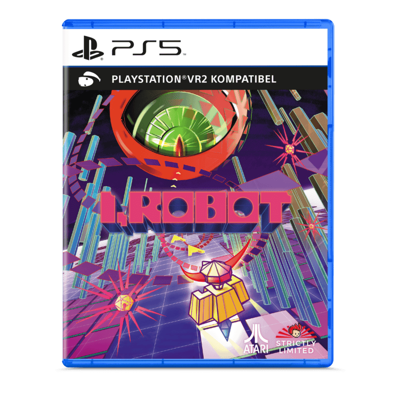 Jeu I, Robot en édition limitée pour PS5, développé par Strictly Limited et Atari, avec une esthétique rétro-futuriste et des éléments de science-fiction inspirés du film classique.