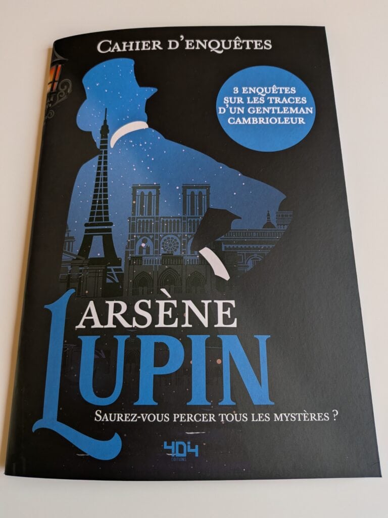 Enquête sur Arsène Lupin, le célèbre gentleman cambrioleur, illustrée par une silhouette de détective et la Tour Eiffel, évoquant mystère et intrigue.