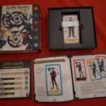 Jeu de société Jujutsu Kaisen avec cartes et boîte de jeu, parfait pour les fans de manga et anime.