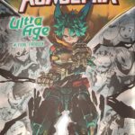 Couverture du fanbook My Hero Academia Ultra Age, illustrant un personnage principal en tenue de héros avec des éléments de manga et d'anime, entouré d'autres personnages en arrière-plan.