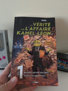 Couverture du livre La Vérité sur l’affaire Kamel Léon, Tome 1 par ISMO, illustrée avec un personnage de manga dans un décor urbain nocturne.