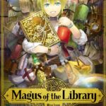 Image of a cheerful anime character with green hair surrounded by magical books and scrolls, representing the fantasy and adventure theme of the game.
