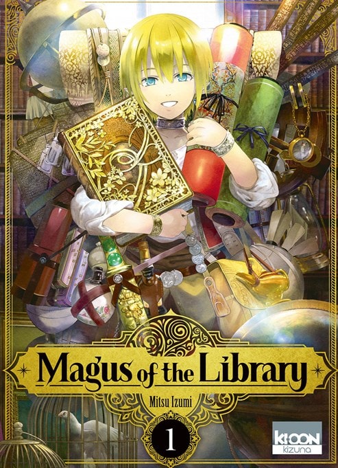 Image of a cheerful anime character with green hair surrounded by magical books and scrolls, representing the fantasy and adventure theme of the game.