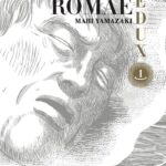 Illustration en noir et blanc de la couverture du manga "Thermae Romae" de Mari Yamazaki, mettant en scène un personnage antique avec un style artistique détaillé.