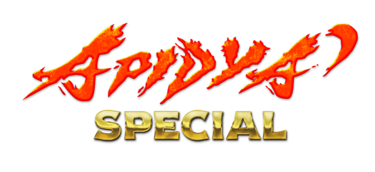 Logo du jeu vidéo Apidya’ Special avec un style de feu et de combat, représentant l'univers du jeu rétro.