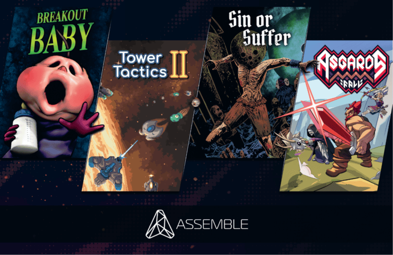 Images de jeux vidéo et jeux de société, incluant Baby, Tower Tactics II, Sin or Suffer, Asgard, pour la revue Air-Gaming.