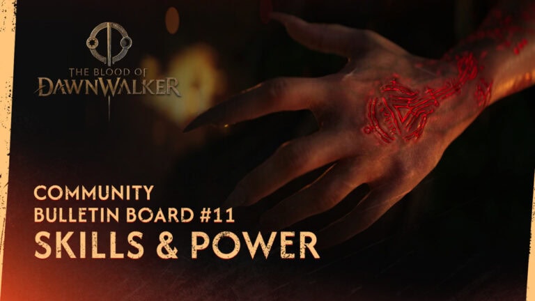 Main avec tatouage magique rouge de Dawnwalker, illustrant la puissance et les compétences dans le jeu vidéo.