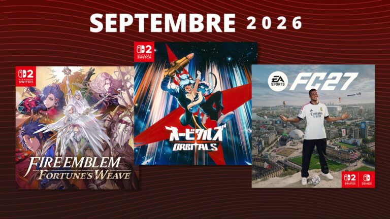 Images de jeux vidéo à venir en septembre 2026, incluant Fire Emblem, Darlings et FC 27, pour les fans de jeux vidéo et de culture geek.