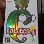 Jeu de société Collect ! avec un personnage de dessin animé portant une couronne, illustré dans un style coloré et ludique.