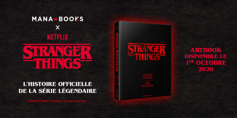 L'artbook officiel de Stranger Things, édition limitée, avec couverture noire et rouge, publié en octobre 2026, pour les fans de la série légendaire.