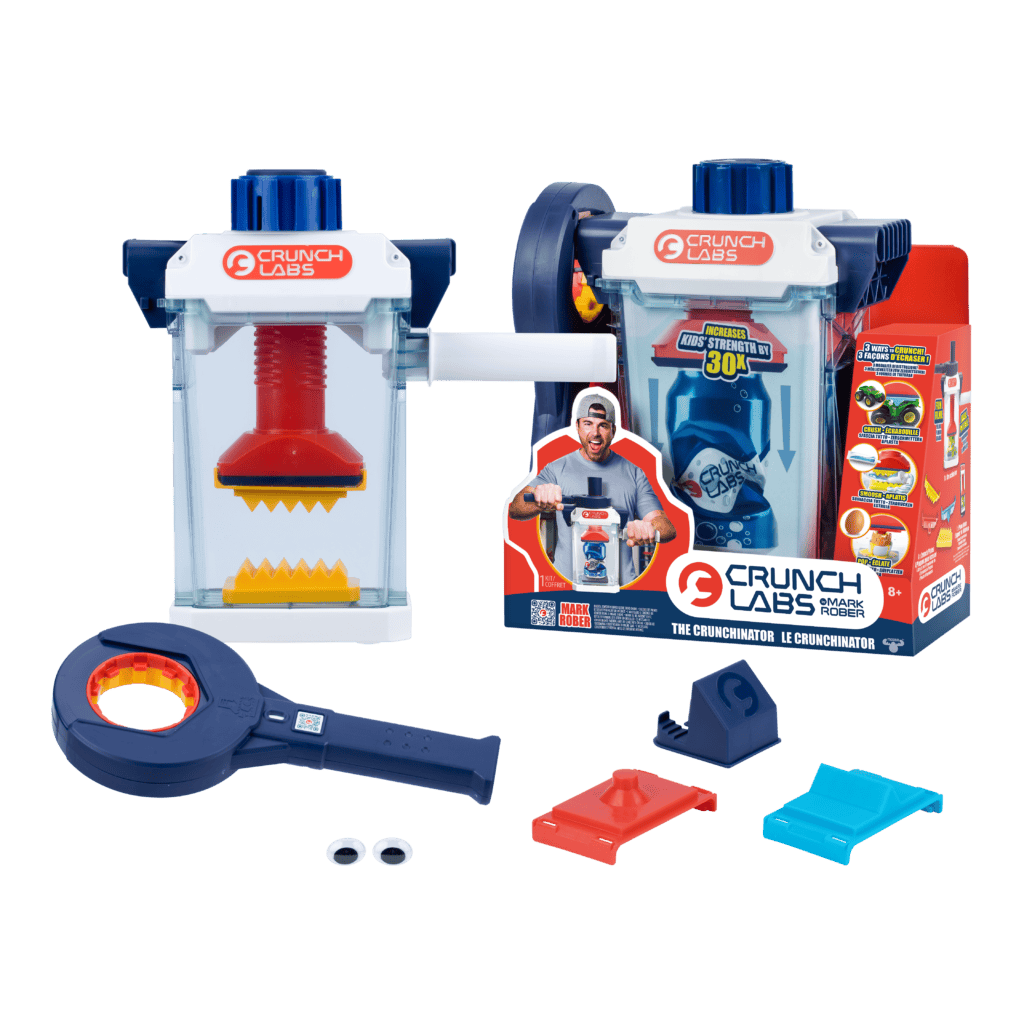 Jeu scientifique Crush Lab de CrunchLabs avec accessoires pour expériences éducatives, idéal pour stimuler l'ingénierie et la science chez les enfants.