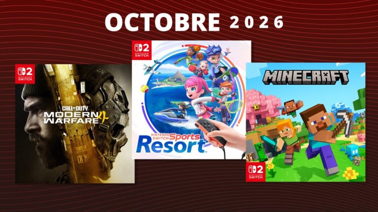 Trois jeux vidéo Nintendo Switch à venir en octobre 2026, dont Call of Duty Modern Warfare, Sports Resort et Minecraft, pour les amateurs de jeux vidéo.