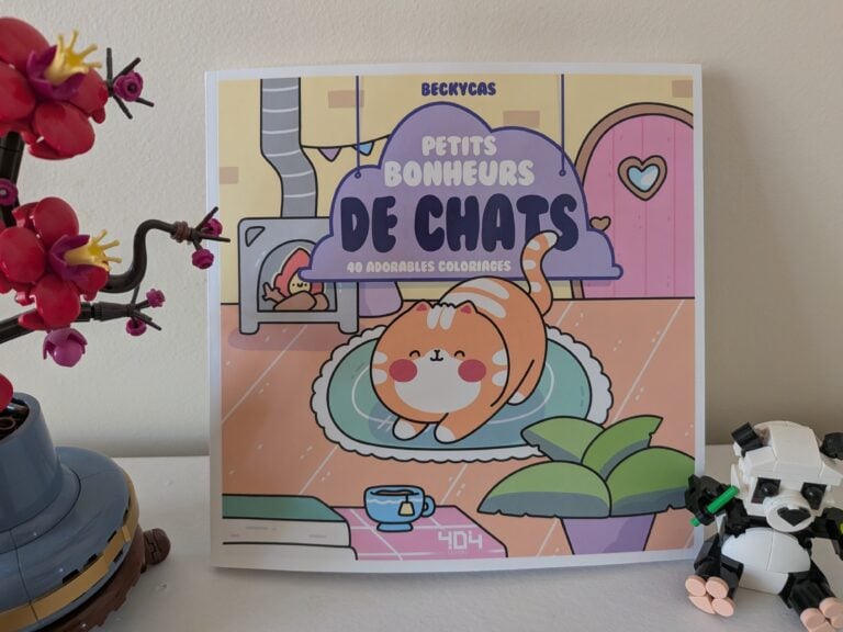 Livre illustré de Beckycas sur les petits bonheurs de chats avec un chat mignon sur la couverture.