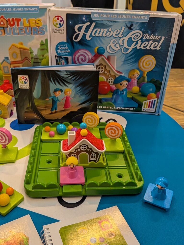 Jeu de société Hamel & Gretel Deluxe avec maison, personnages et pièces colorées pour enfants.