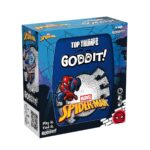 Jeu de société Marvel Spider-Man Top Trumps Goodie! avec Spider-Man en action sur la boîte, idéal pour les fans de jeux et de super-héros.