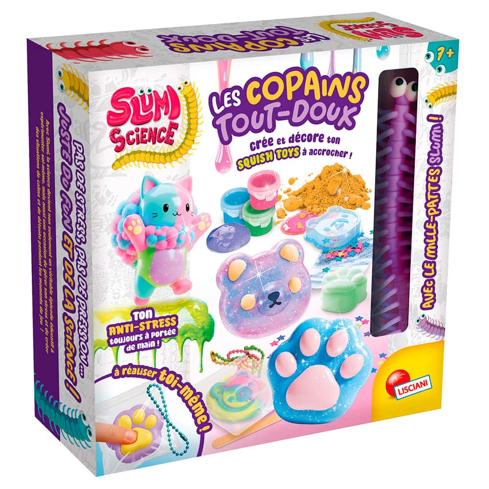 Kit de création de jouets squishy avec personnages mignons et accessoires pour enfants de 7 ans et plus.