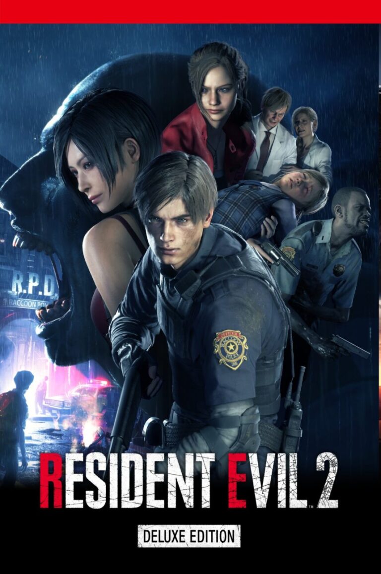 Images promotionnelles de Resident Evil 2, 3 et 4 pour Nintendo Switch, mettant en avant les personnages et l'ambiance sombre des jeux.