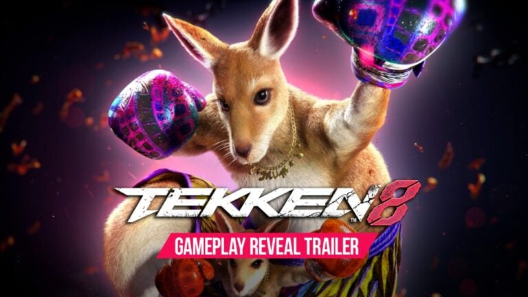 Une créature hybride entre un kangourou et un robot avec des balles de jeu futuristes, annonçant le trailer de gameplay de TEKKEN 8 lors de l'EVO France.